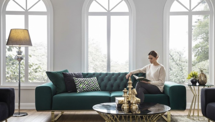 Luxus Wohnzimmer Sofa 2 Sitz Zweisitzer Grün Couch Chesterfield Couchen Neu