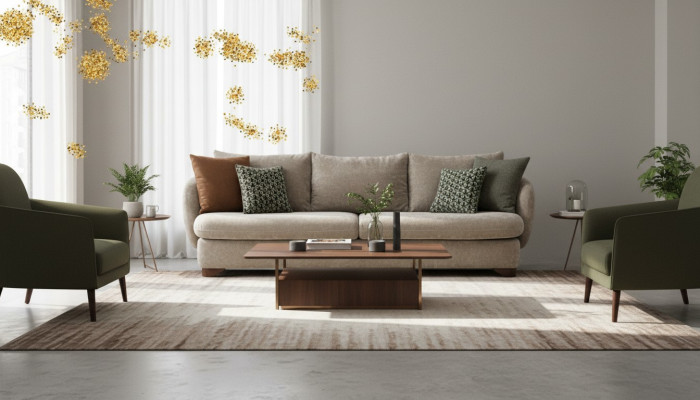 Sofa 3 Sitzer Polstersofa Grau Textill Sitz Design Stoff Modern Couch Sofas Neu