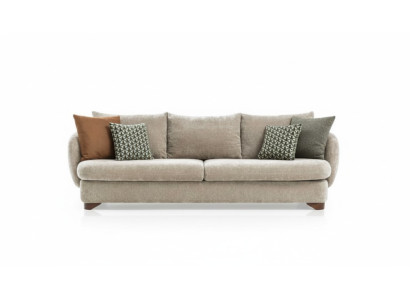 Sofa 3 Sitzer Polstersofa Grau Textill Sitz Design Stoff Modern Couch Sofas Neu
