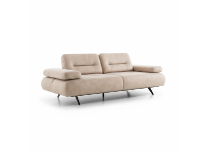 Sofa 2 Sitzer Polstersofa beige Textill Leder Design Modern Couch Sofas Luxus