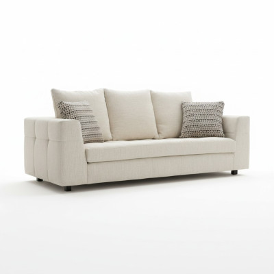 Luxus Modernes Sofa 3 Sitzer Polstersofa weiß Textill Sitz Design Couch Sofas