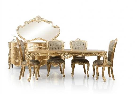 Barock Antik Stil Esstisch Tisch Echtes Holz Klassische Designer Tische Rokoko
