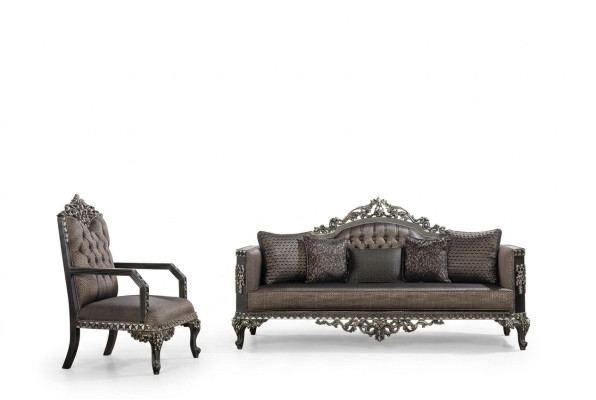 Luxus Chesterfield Sofagarnitur 3+1 Sitzer Klassische Sofa Barock Polster Sitz