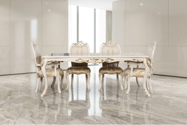 Klassischer Esstisch Beige Design Tisch Holz Tische Möbel Wohnzimmer