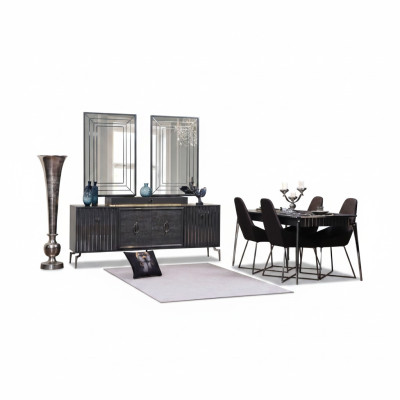 Luxus Esszimmer Set Esstisch + 6x Stühle Designer Set Essgruppe Garnitur