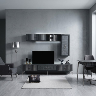 Luxus WohnWand Wohnzimmer Sideboard RTV Regal Wände Schrank