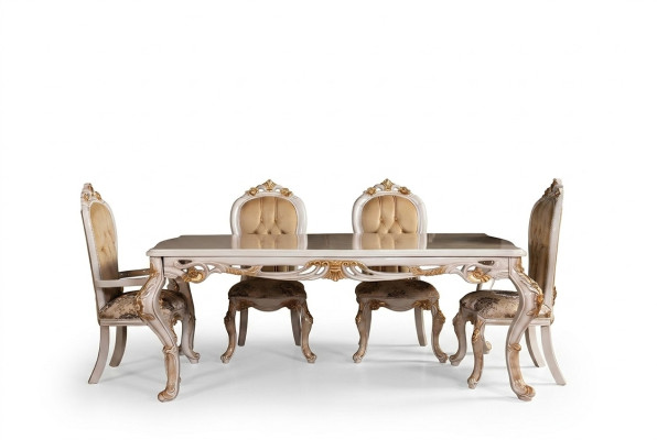 Esstisch Garnitur Gruppe Esszimmer Tisch Stuhl Set 4x Stuhl Holz 5tlg