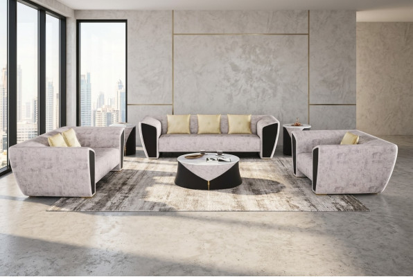 Moderne Sofagarnitur 3+2+1 Sitzer Luxus Couchen Sessel Wohnzimmer Möbel