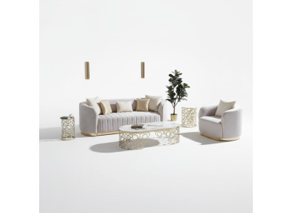 Ovale Couch Dreisitzer Couchen Möbel Sofa Einrichtung Wohnzimmer Samt