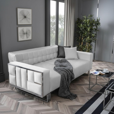 Verstellbare Multifunktion Couch Sofa Zweisitzer Couchen Design Sofas Weiß