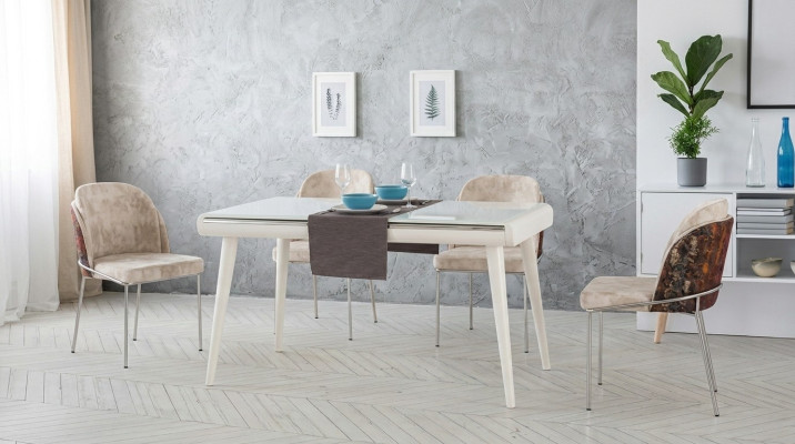 Modern Essgruppe Möbel Esszimmer Set Garnitur Sitz Esstisch Polster 5tlg.