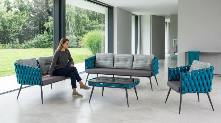 Terrassen Garnitur Luxus Sofagarnitur Dreisitzer Zweisitzer Couchtisch