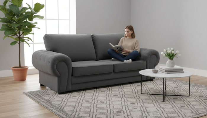 Luxus Sofa Couch Gepolsterte Sofas Polster Möbel Dreisitzer Stoff Samt