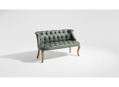 Zelen dvosedni Chesterfield kavč