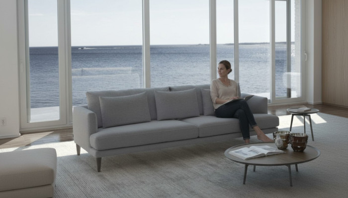 Moderner Grauer Sofa Dreisitzer Sitzmöbel Designer Luxus Couchen Wohnmöbel