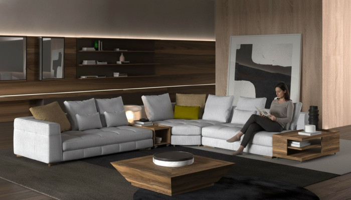 Weiße Ecksofagarnitur Textilsofas Luxus Couchen L-Form Garnitur Neu
