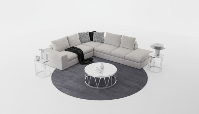 Weißes Ecksofa Polster Eckgarnitur Luxus L-Form Sofas Modern Design
