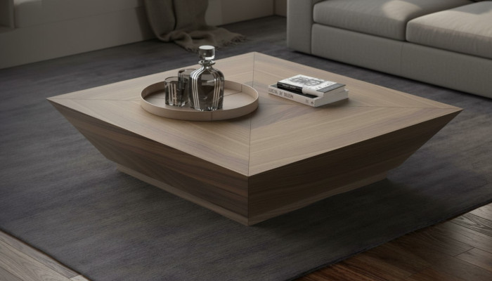 Couchtische Rechteckiger Luxus Designer Tische Walnuss Natur