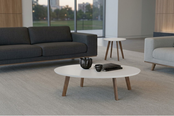 Kleine Runde Couchtische Set Wohnzimmermöbel Echtholz Tische Luxus Neu