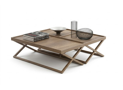 Klappbarer Luxus Brauner Couchtisch Holztisch Wohnzimmer Möbel Stil Tisch