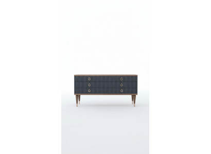 Designer Kommode Mit Schubladen Natural Walnut- Matt Anthracite