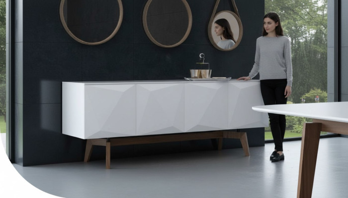 Weißes Sideboard Mit Stauraum Esszimmermöbel Luxus Holzmöbel Modern
