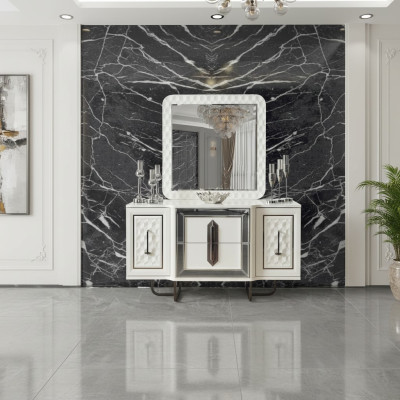 Sideboard Weiße Kommode Konsolen Tisch Spiegel 2tlg. Kommoden Sideboards