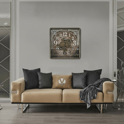 Luxus Couch mit Edelstahl Füßen Sitz Polster Designer Couchen Möbel 230cm