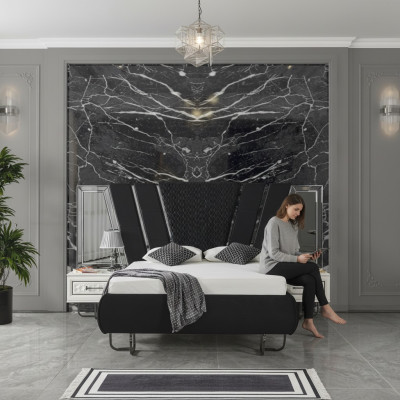 chlafzimmer Bett 2x Nachttische Luxus Betten Set Komplett Design Möbel 3tlg