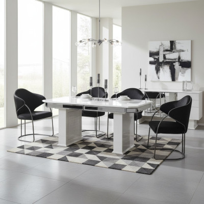 Beige Esstisch Design Tische Luxus Tisch ausziehbare Möbel Esszimmer Möbel