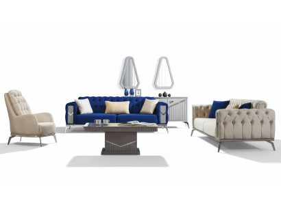 Sofagarnitur Couch Set Polster Möbel 3+3+1 Couchtisch 4tlg. Garnituren