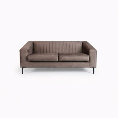 Sofa 2 Sitzer Braun Sofas Sitz Wohnzimmer Modern Design Polster Stoff Elegantes