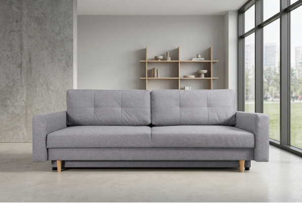 Sofa 3 Sitzer Grau Sofas Stil Luxus Wohnzimmer Modern Design Polster Stoff Neu