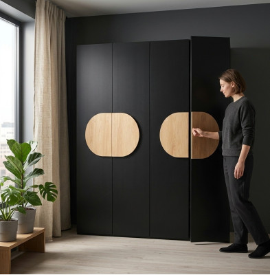 Kleiderschrank Grau Luxus Holz Schlafzimmer Schrank Design Garderobenschrank