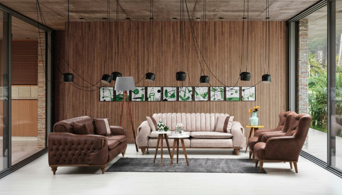 Chesterfield Sofagarnitur Couch Sitzpolster Sofa Couchen Möbel Stoff Textil