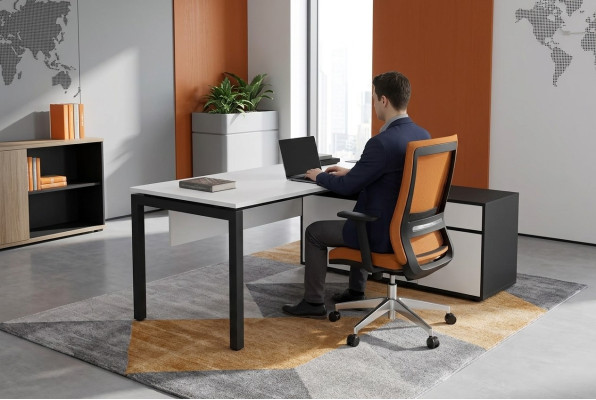 Weißer Arbeitstisch Computertisch Bürotische Holzmöbel Schreibmöbel Modern