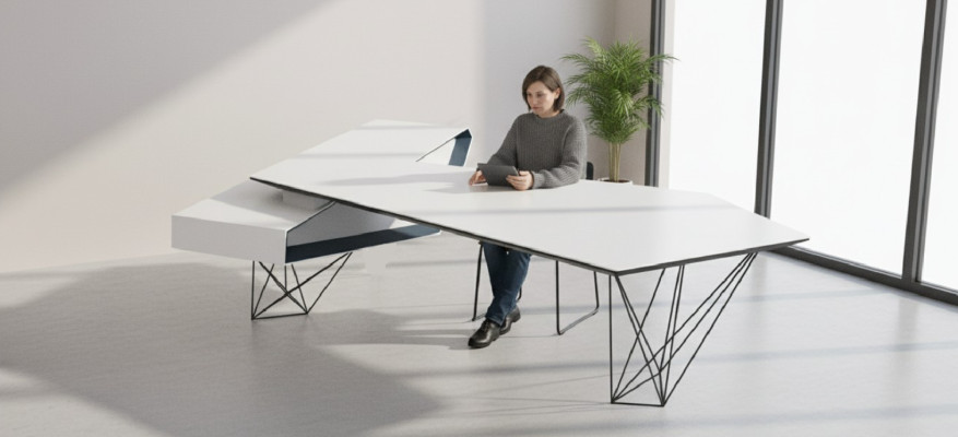 Eckschreibtisch Arbeits Schreib Büro Tisch Luxus Designer Möbel Weiß