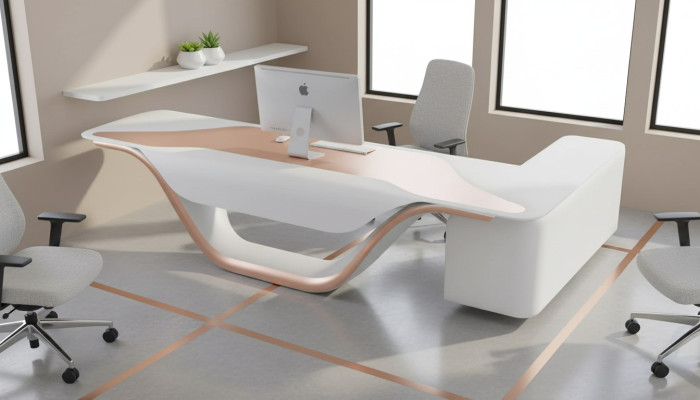 Design Eckschreibtisch Büro Einrichtung Chef Arbeitszimmer Möbel Büromöbel neu