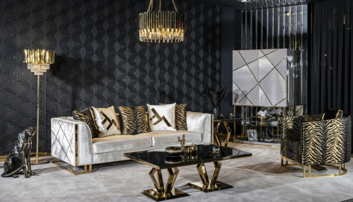Wohnzimmer Sofagarnitur 3+1 Couchtisch Beistelltisch Wohnzimmerschrank 4tlg