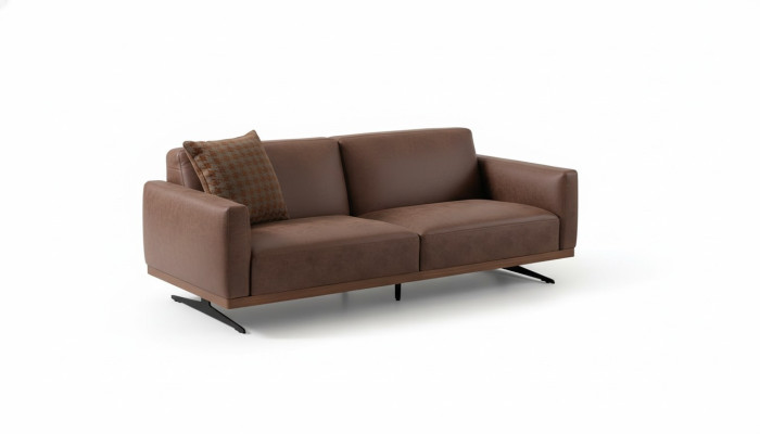 Modernes Ledersofa Sofa 3 Sitzer Design Couch Wohnlandschaft braun