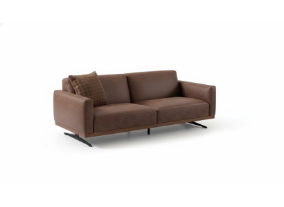 Modernes Ledersofa Sofa 3 Sitzer Design Couch Wohnlandschaft braun