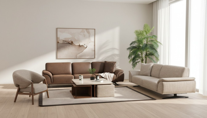 Sofagarnitur 3+3+1 Sitzer Couch Wohnlandschaft Garnitur Design Modern