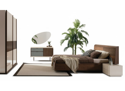 Design Luxus Schlafzimmer Bett 2x Nachttische Kommode Garnitur Betten 8tlg. Set