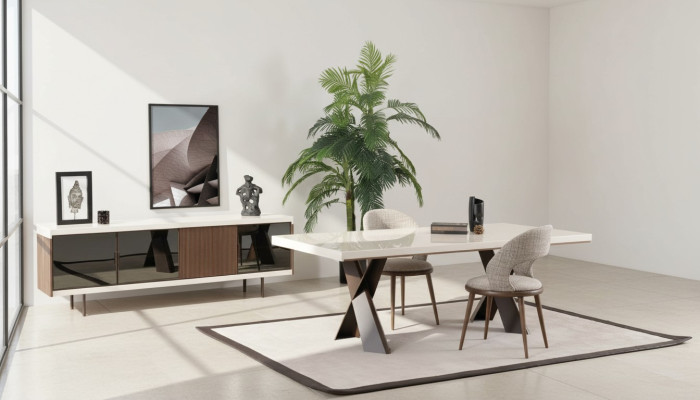 Esstisch 4x Stühle Anrichte Gruppe Esszimmer Garnitur 6tlg. Set Möbel