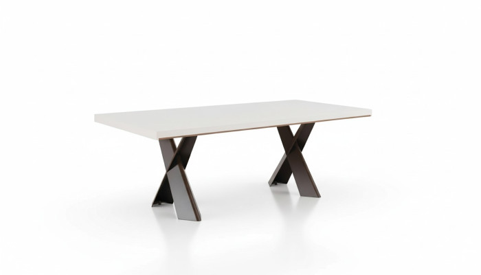 Esszimmer Esstisch Tisch Metall Stil Modern Design Möbel Luxus neu Weiß