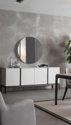 Wohnzimmer Anrichte Spiegel Luxus Gruppe Garnitur Set 2tlg neu grau