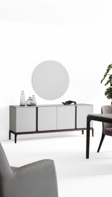 Wohnzimmer Anrichte Spiegel Luxus Gruppe Garnitur Set 2tlg neu grau