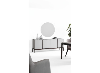 Wohnzimmer Anrichte Spiegel Luxus Gruppe Garnitur Set 2tlg neu grau