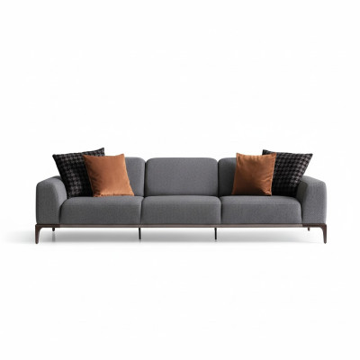 Sofa 4 Sitzer Farbe Grau Wohnzimmer Design Stil Möbel Moderne neu