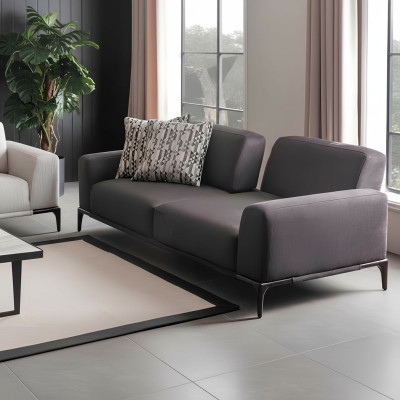 Sofa 3Sitzer Braun Sofas Stil Luxus Wohnzimmer Modernes Design Polster
